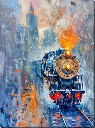 Картина маслом Паровоз №391