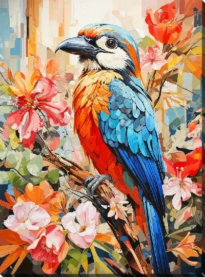 Картина маслом Птица №68