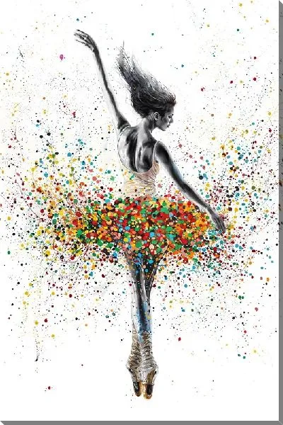 Постер Балерина с яркими брызгами