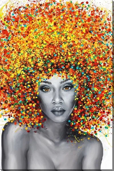 Постер Африканка с яркими волосами