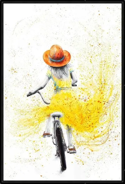 Картина Девочка на велосипеде в желтом