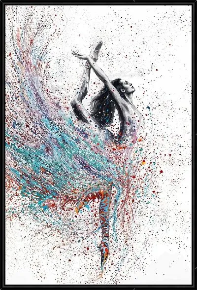 Картина Балерина и брызги в стиле арт
