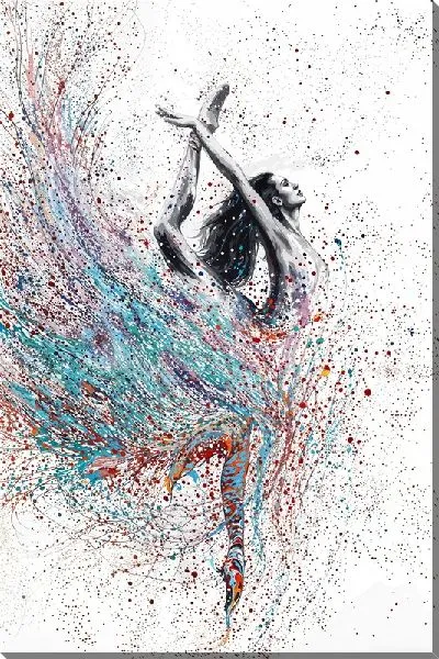 Постер Балерина и брызги в стиле арт