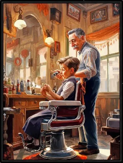 Картина Мальчик в барбершопе