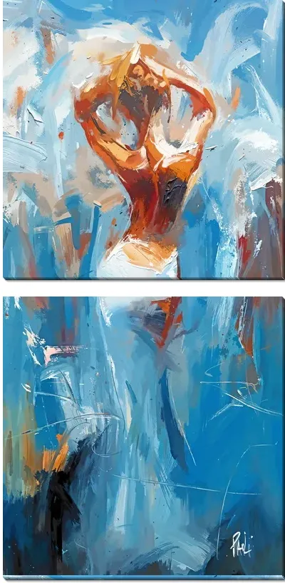 Модульная картина Девушка в белом платье