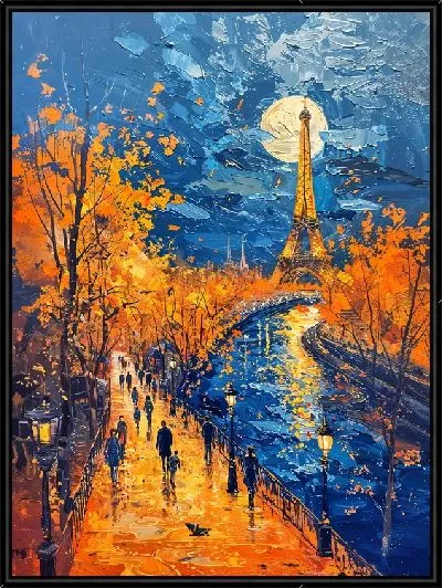 Картина Вечер в осеннем Париже
