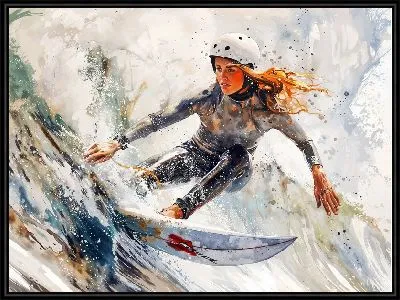 Картина Девушка и сёрфинг №5