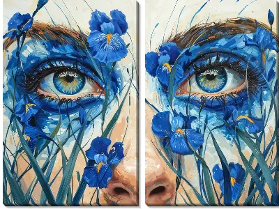 Модульная картина Взгляд сквозь цветы