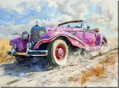 Картина маслом Ретро автомобиль №201