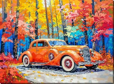Картина маслом Ретро автомобиль №202