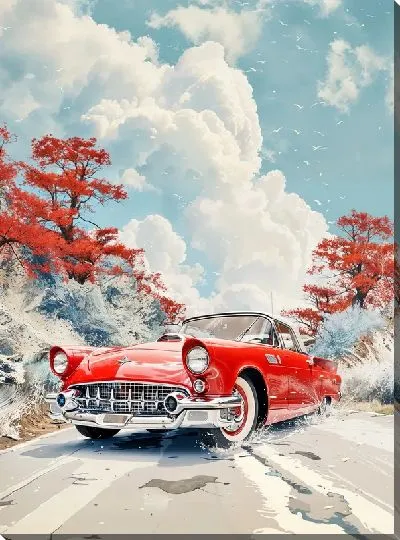 Картина маслом Ретро автомобиль №211