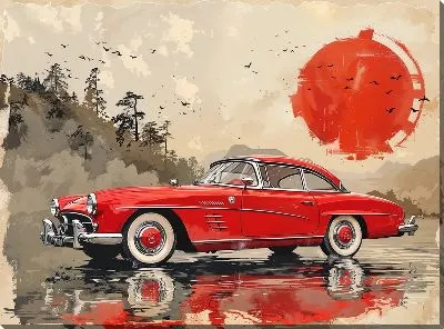 Картина маслом Ретро автомобиль №219