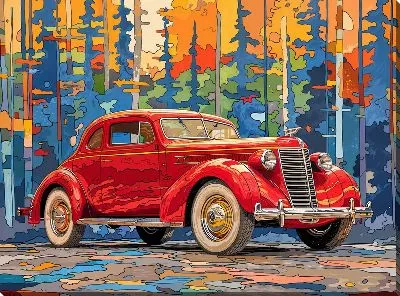 Картина маслом Ретро автомобиль №238