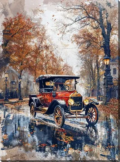 Картина маслом Ретро автомобиль №256
