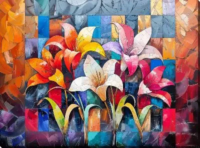 Картина маслом Лилии №700