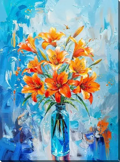 Картина маслом Лилии №701