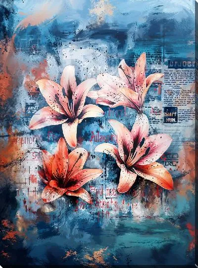 Картина маслом Лилии №704