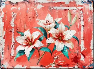 Картина маслом Лилии №705