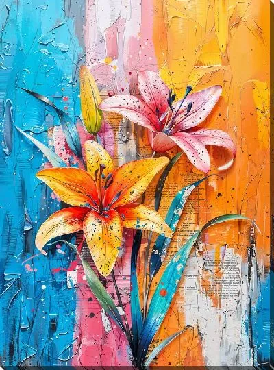 Картина маслом Лилии №706