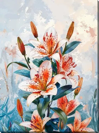 Картина маслом Лилии №709