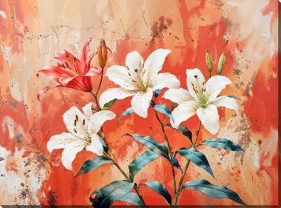 Картина маслом Лилии №710