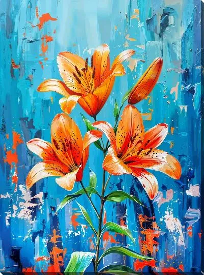 Картина маслом Лилии №712