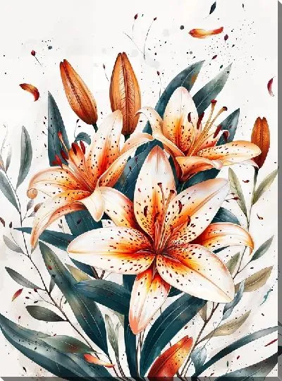 Картина маслом Лилии №713