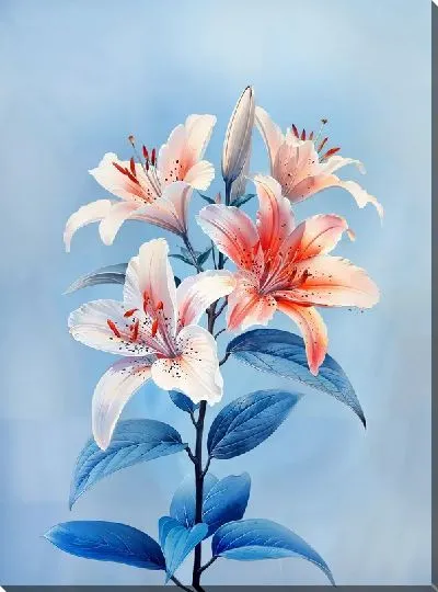 Картина маслом Лилии №714