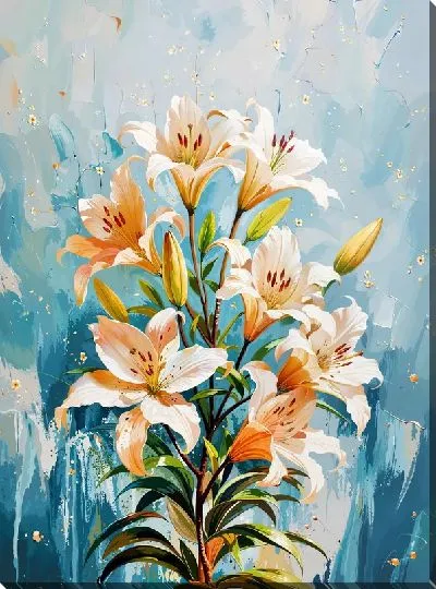 Картина маслом Лилии №715