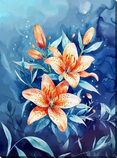 Картина маслом Лилии №716