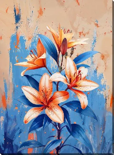 Картина маслом Лилии №721