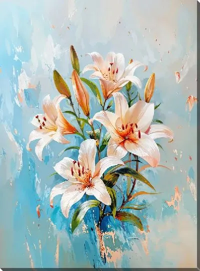Картина маслом Лилии №723