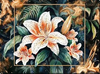 Картина маслом Лилии №725