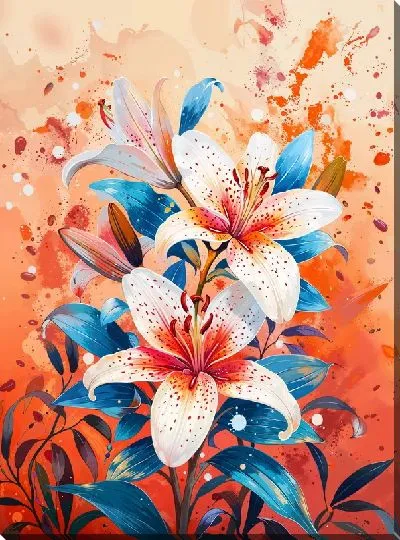 Картина маслом Лилии №727