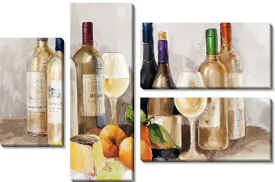 Модульная картина Сыр и вино №1