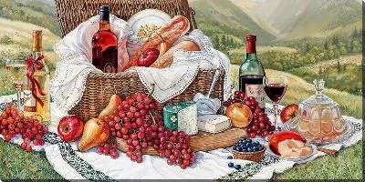 Постер Сыр, фрукты и вино №5