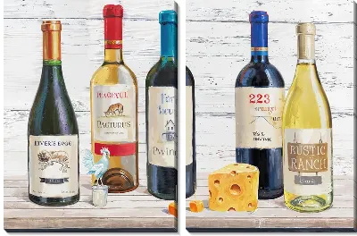 Модульная картина Сыр и вино №6