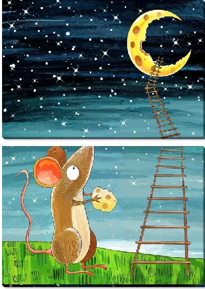 Модульная картина Сыр и мышка