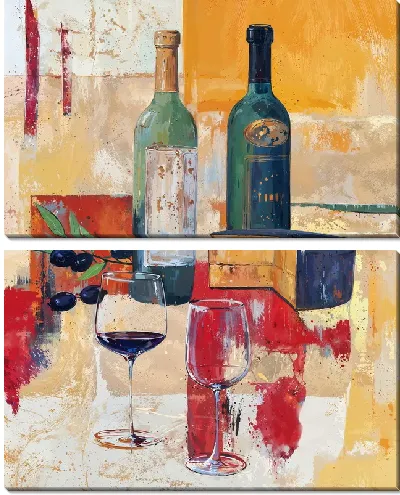 Модульная картина Сыр и вино №9