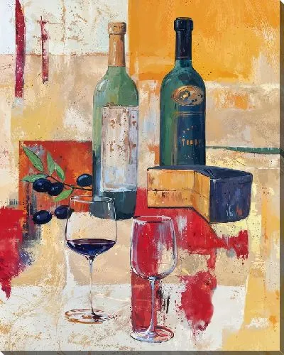 Картина маслом Сыр и вино №9