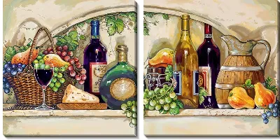 Модульная картина Сыр и вино №11