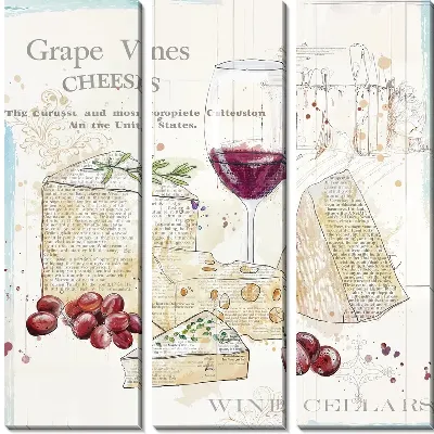 Модульная картина Сыр и вино №12