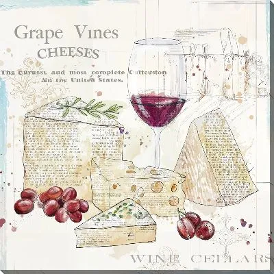 Картина маслом Сыр и вино №12