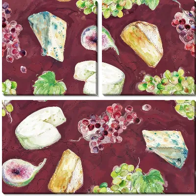 Модульная картина Сыр и виноград №13