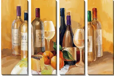Модульная картина Сыр и вино №20