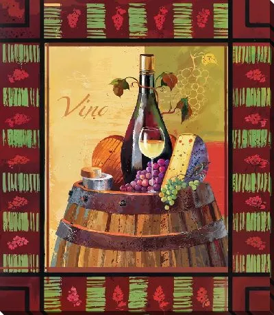 Картина маслом Сыр и вино №21