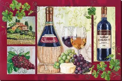 Картина маслом Сыр и вино №24