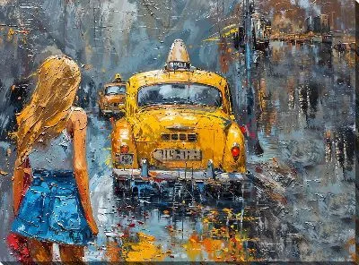 Картина маслом Такси №5