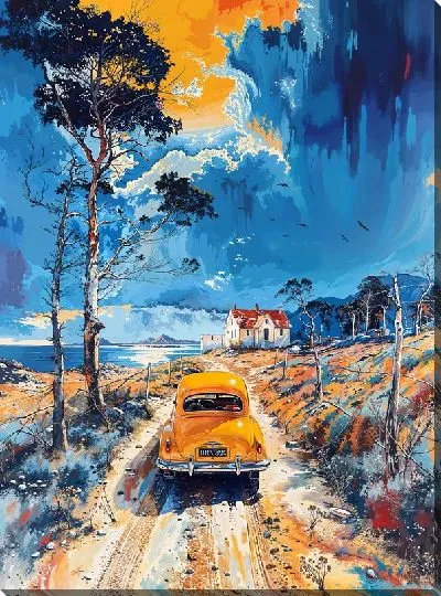 Картина маслом Такси №14