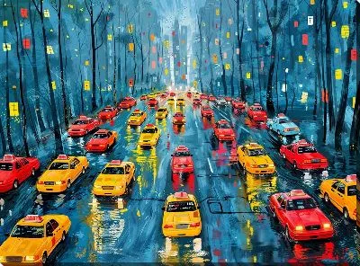 Картина маслом Такси №17